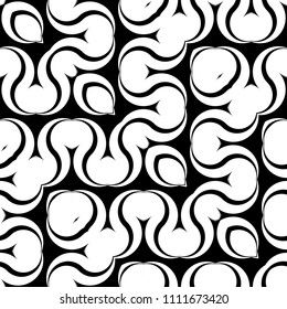 Design seamless monochrome waving pattern. Abstract zigzag background. Vector art