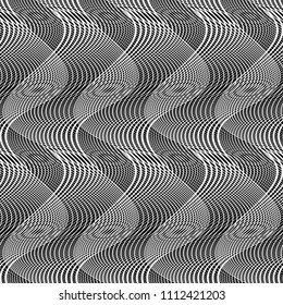 Design seamless monochrome waving pattern. Abstract background. Vector art. No gradient