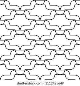 Design seamless monochrome waving pattern. Abstract background. Vector art. No gradient
