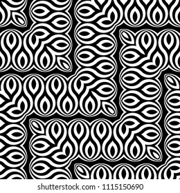 Design seamless monochrome waving pattern. Abstract zigzag background. Vector art