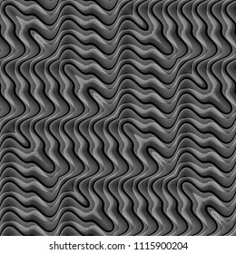 Design seamless monochrome waving pattern. Abstract zigzag background. Vector art. No gradient