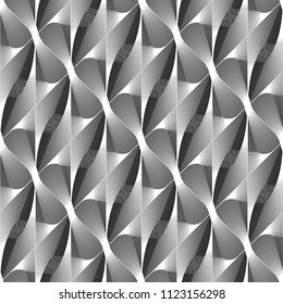 Design seamless monochrome waving pattern. Abstract decorative background. Vector art. No gradient