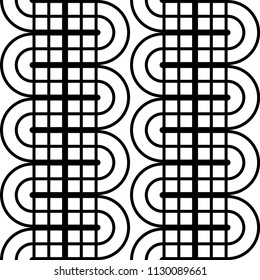 Design seamless monochrome waving pattern. Abstract lines textured background. Vector art. No gradient