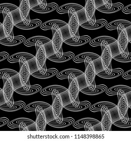 Design seamless monochrome waving pattern. Abstract decorative background. Vector art. No gradient