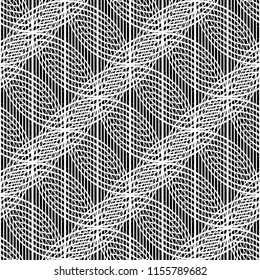 Design seamless monochrome waving pattern. Abstract background. Vector art. No gradient