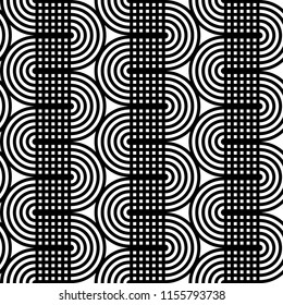 Design seamless monochrome waving pattern. Abstract background. Vector art