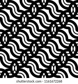 Design seamless monochrome waving pattern. Abstract background. Vector art