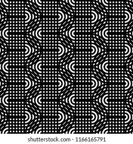 Design seamless monochrome waving pattern. Abstract lines textured background. Vector art. No gradient