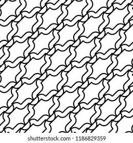 Design seamless monochrome waving pattern. Abstract background. Vector art. No gradient