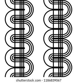Design seamless monochrome waving pattern. Abstract lines textured background. Vector art