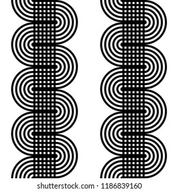 Design seamless monochrome waving pattern. Abstract lines textured background. Vector art