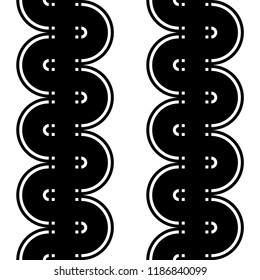 Design seamless monochrome waving pattern. Abstract lines textured background. Vector art