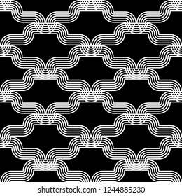 Design seamless monochrome waving pattern. Abstract background. Vector art. No gradient