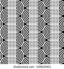 Design seamless monochrome waving pattern. Abstract background. Vector art