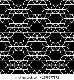 Design seamless monochrome waving pattern. Abstract background. Vector art