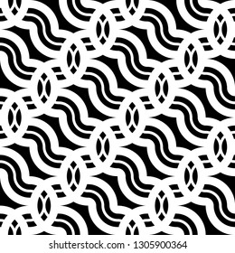 Design seamless monochrome waving pattern. Abstract background. Vector art