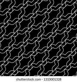 Design seamless monochrome waving pattern. Abstract background. Vector art
