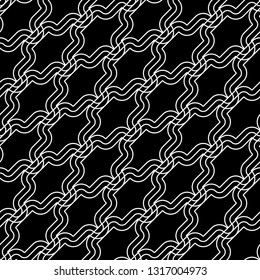 Design seamless monochrome waving pattern. Abstract background. Vector art