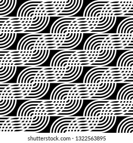 Design seamless monochrome waving pattern. Abstract background. Vector art