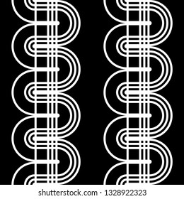 Design seamless monochrome waving pattern. Abstract lines textured background. Vector art
