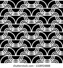 Design seamless monochrome waving pattern. Abstract background. Vector art