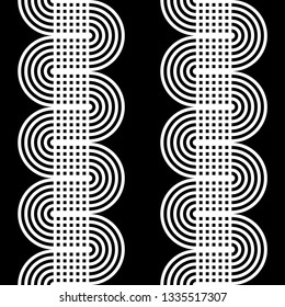 Design seamless monochrome waving pattern. Abstract lines textured background. Vector art