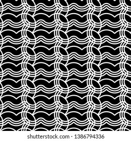 Design seamless monochrome waving pattern. Abstract background. Vector art