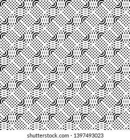 Design seamless monochrome waving pattern. Abstract lines textured background. Vector art
