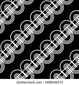 Design seamless monochrome waving pattern. Abstract lines textured background. Vector art