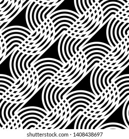 Design seamless monochrome waving pattern. Abstract background. Vector art