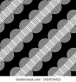 Design seamless monochrome waving pattern. Abstract lines textured background. Vector art