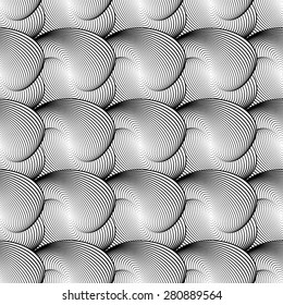 Design seamless monochrome waving pattern. Abstract twisted lines textured background. Vector art. No gradient