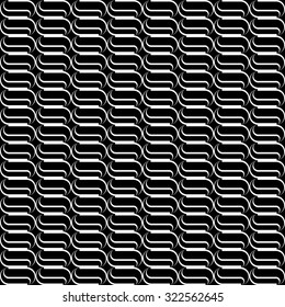 Design seamless monochrome waving pattern. Abstract vertical stripy background. Vector art