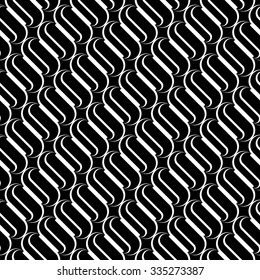 Design seamless monochrome waving pattern. Abstract diagonal stripy background. Vector art