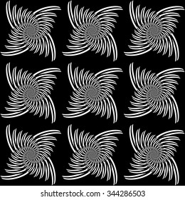 Design seamless monochrome waving pattern. Abstract stripy background. Vector art