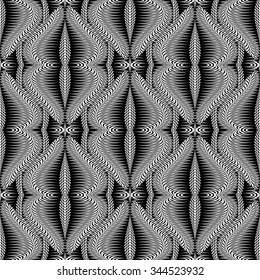 Design seamless monochrome waving pattern. Abstract textured background. Vector art. No gradient