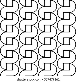 Design seamless monochrome waving pattern. Abstract stripy background. Vector art