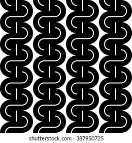 Design seamless monochrome waving pattern. Abstract stripy background. Vector art