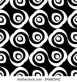 Design seamless monochrome waving pattern. Abstract decorative background. Vector art