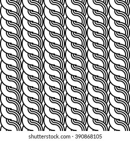 Design seamless monochrome waving pattern. Abstract stripy background. Vector art