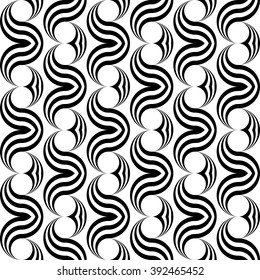 Design seamless monochrome waving pattern. Abstract vertical background. Vector art
