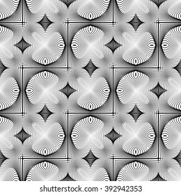Design seamless monochrome waving pattern. Abstract geometric background. Vector art. No gradient