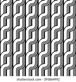 Design seamless monochrome waving pattern. Abstract background. Vector art