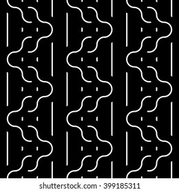 Design seamless monochrome waving pattern. Abstract background. Vector art