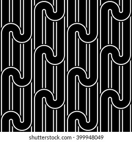 Design seamless monochrome waving pattern. Abstract background. Vector art