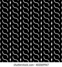 Design seamless monochrome waving pattern. Abstract stripy background. Vector art