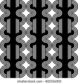 Design seamless monochrome waving pattern. Abstract background. Vector art