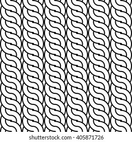 Design seamless monochrome waving pattern. Abstract stripy background. Vector art