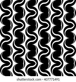 Design seamless monochrome waving pattern. Abstract vertical background. Vector art
