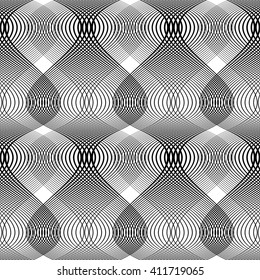 Design seamless monochrome waving pattern. Abstract background. Vector art. No gradient